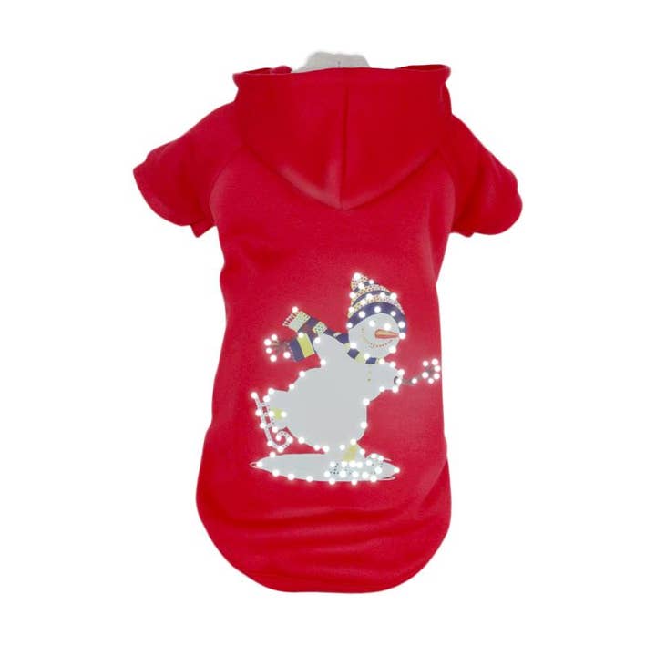 Pet Life - Costume con cappuccio, motivo: pupazzo di neve, a LED per la vendita all'ingrosso da parte di Pet Life
