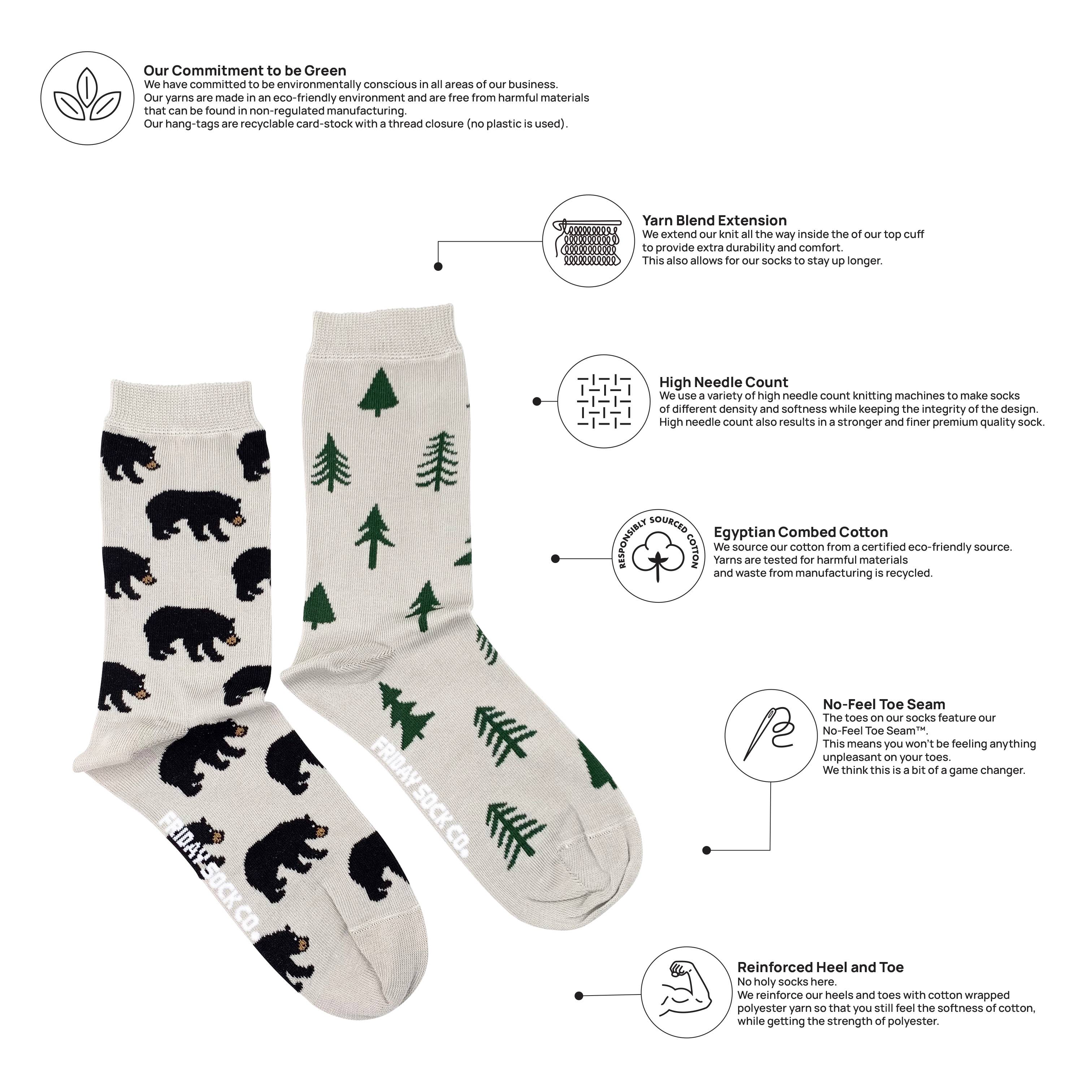 Friday Sock Co. - Wholesale Socks - Women's - Women’s Women's Bear & Tree Socks1
