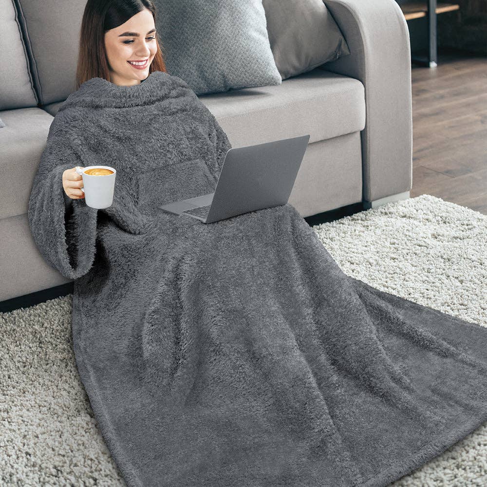 Pavilia - Wholesale Throw Blanket - Sherpa Fluffy Blanket with Sleeves20