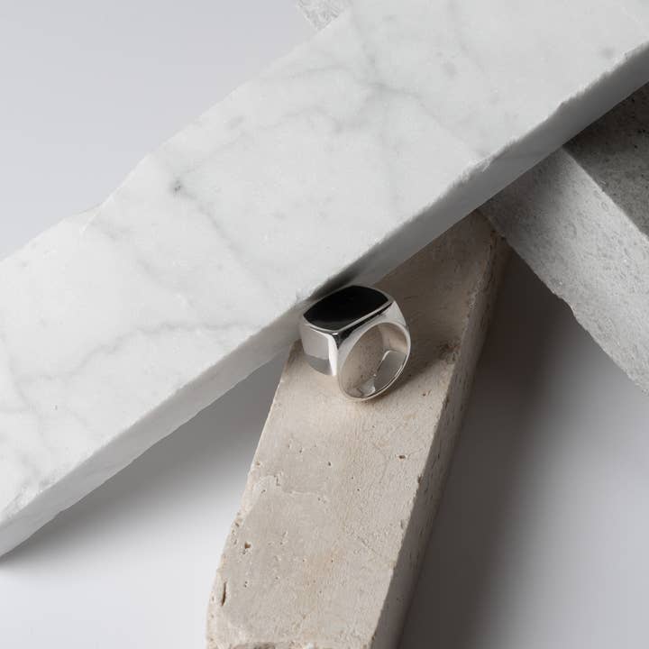 Crés-cere Rings - Wholesale Jewelry - Men's - Sydney Magna - 925 Sterling Silver Ring Black Onyx - Men5