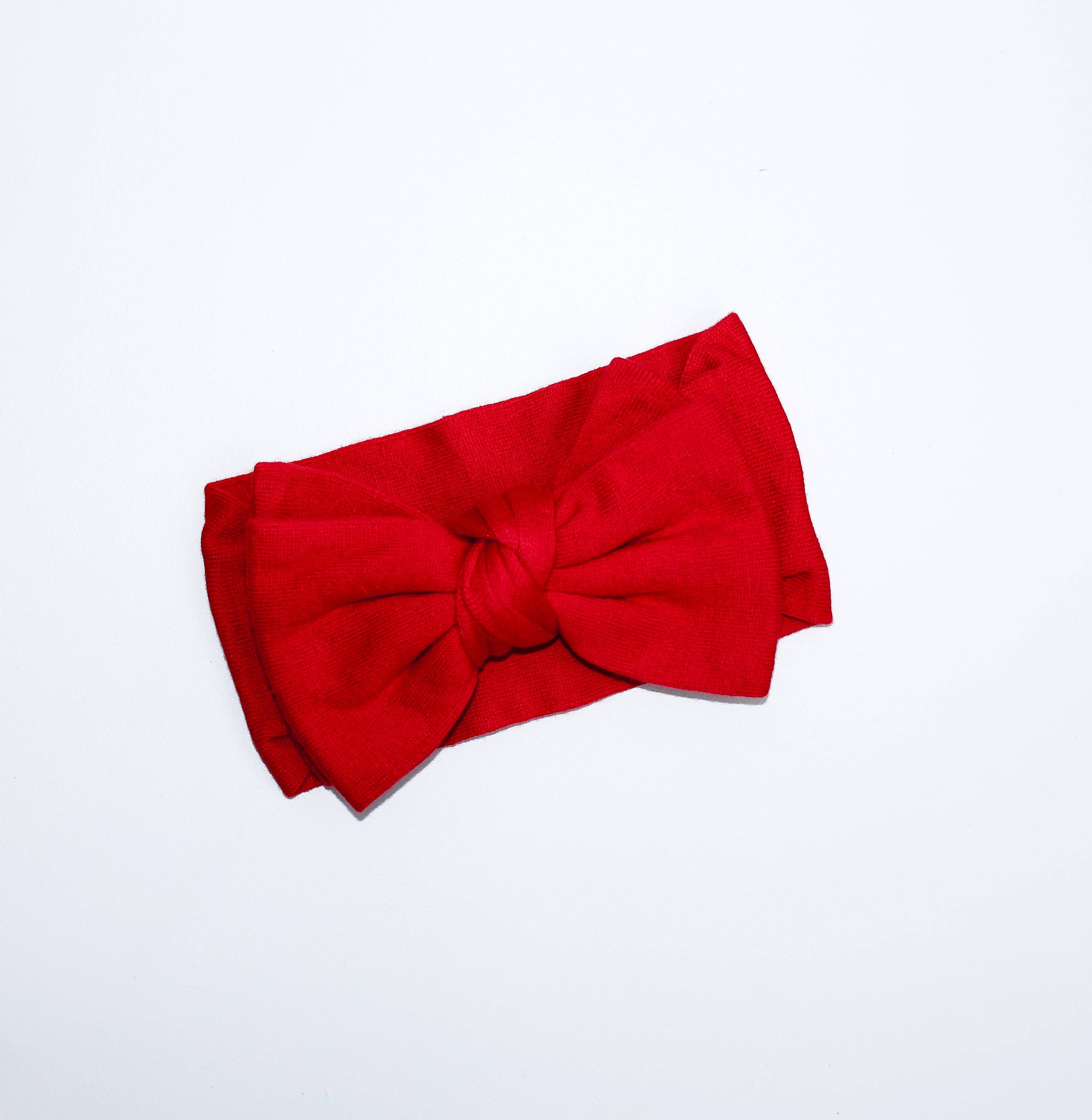 Petite + Co - Wholesale Hair bow – Kids - FINE KNIT BOW | CHRISTMAS RED