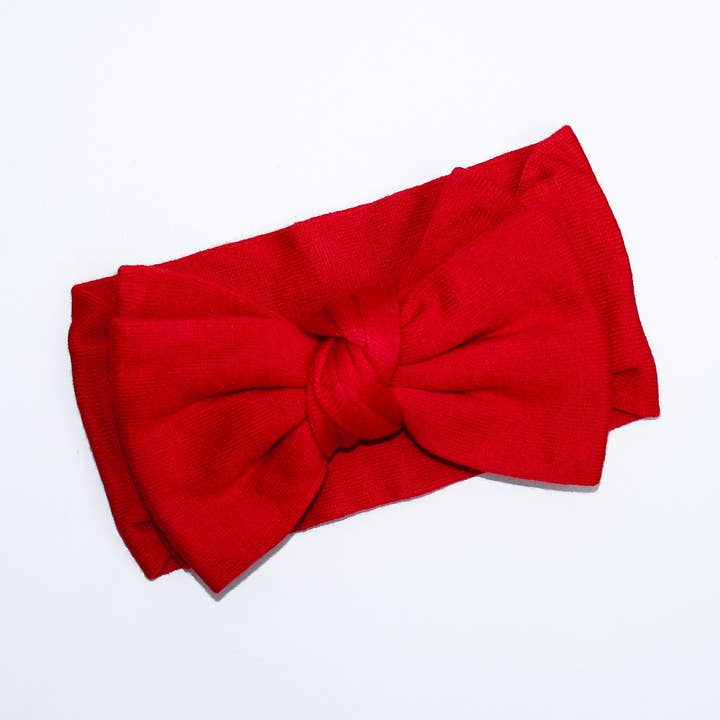Petite + Co - Wholesale Hair bow – Kids - FINE KNIT BOW | CHRISTMAS RED0