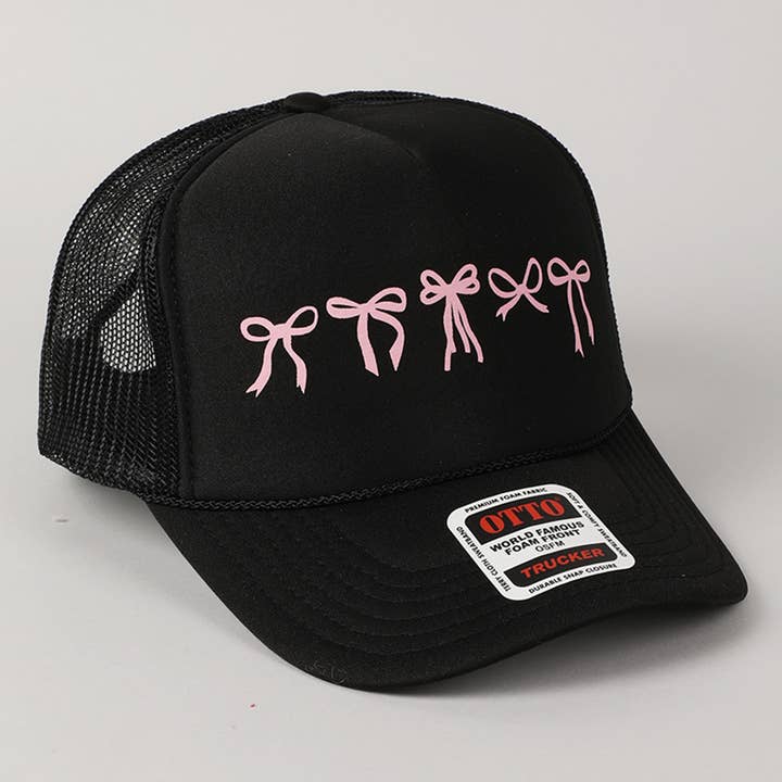 Fashion City - Wholesale Trucker hat – Women’s - Variety Ribbon Bow Design Foam Trucker Hat1
