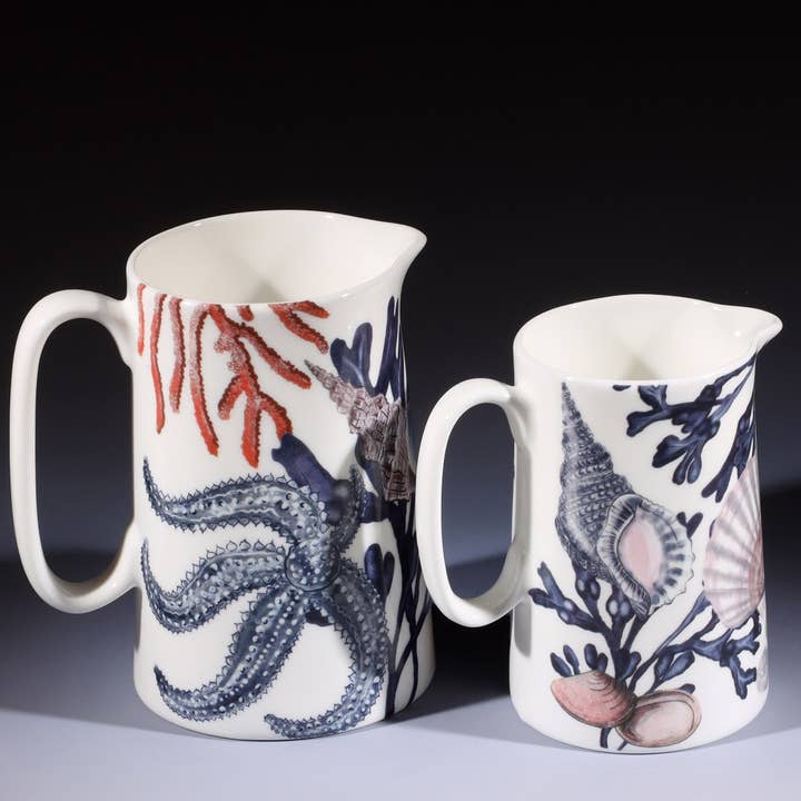 Cream Cornwall – Jarro por atacado – Jarro Beachcomber pequeno Bone China5