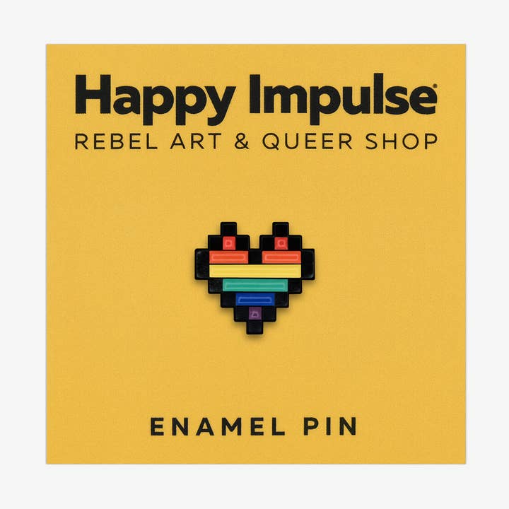 Pixel Pride – Rainbow LGBTQ – 0.75" Soft Enamel Pin for wholesale by Happy Impulse
