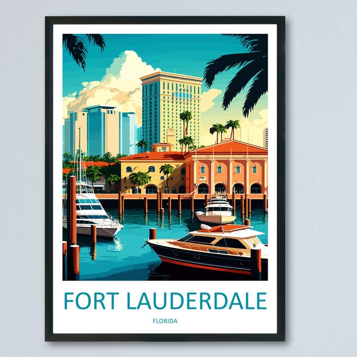 Fort Launderdale USA Reisposter voor wholesale door TravelzonaArt