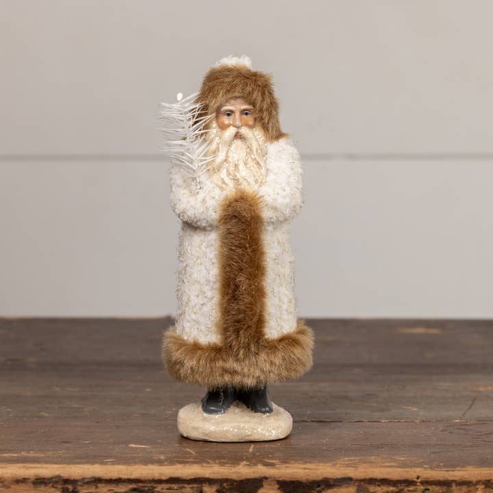 Ragon House - Wholesale Christmas Decoration - 10" FURRY WHITE BELSNICKLE2