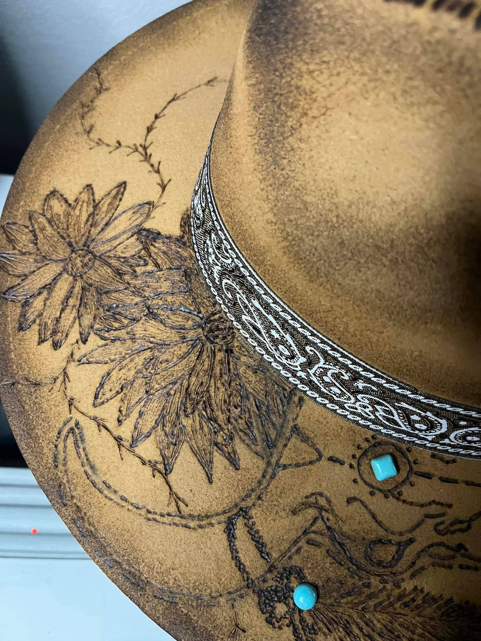 Feathered Gypsy Custom Hats and Boutique - Wholesale Cowboy Hat - Women's - Burned Rancher Hat  RODEO9