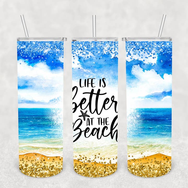Bicchiere Life is Better at the Beach per la vendita all'ingrosso da parte di The Potted Oasis
