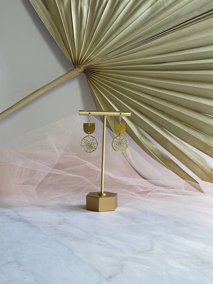 Resin Pressed Flower Dangles for wholesale by Bezalel and Co