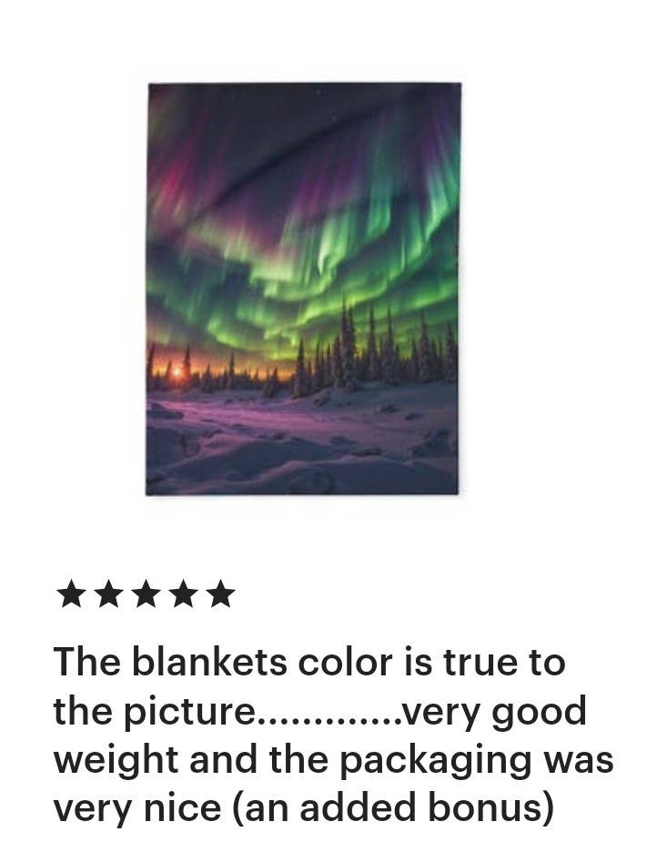 Upside Down Owl Farm - Wholesale Throw Blanket - Aurora Borealis Blanket, Northern Lights Blanket, Fleece5