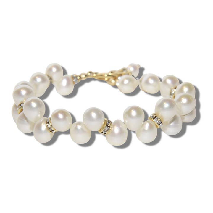 Pearl Twist armbånd -guld eller sølv for engroshandel hos Debra Fabian JEWELRY DESIGN