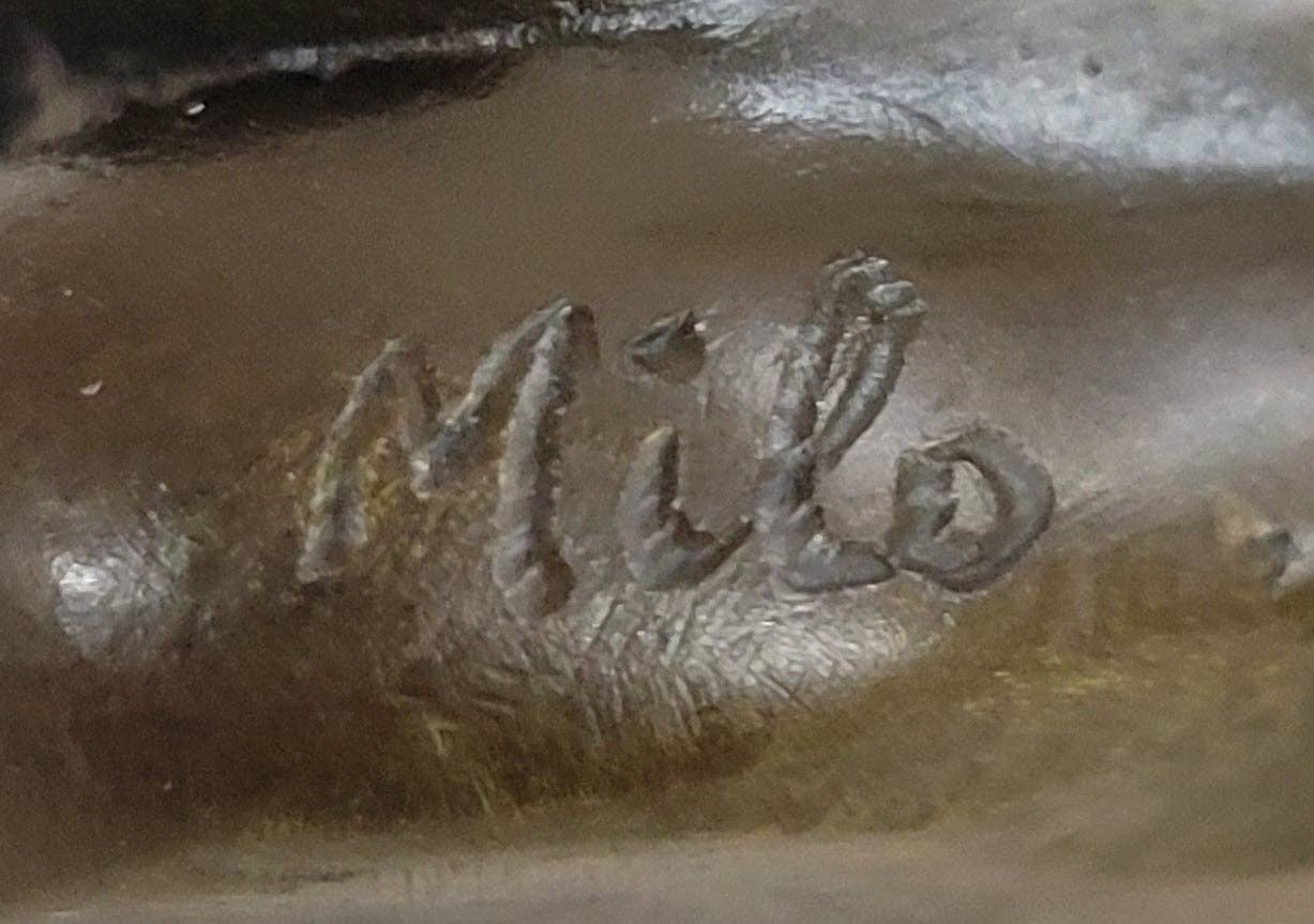 Bronzhaus - Wholesale Sculpture - Erotic Novelty Bronze Figurine Sculpture Couple Having Sex Large Phallus Penis 1.5" x 4"9