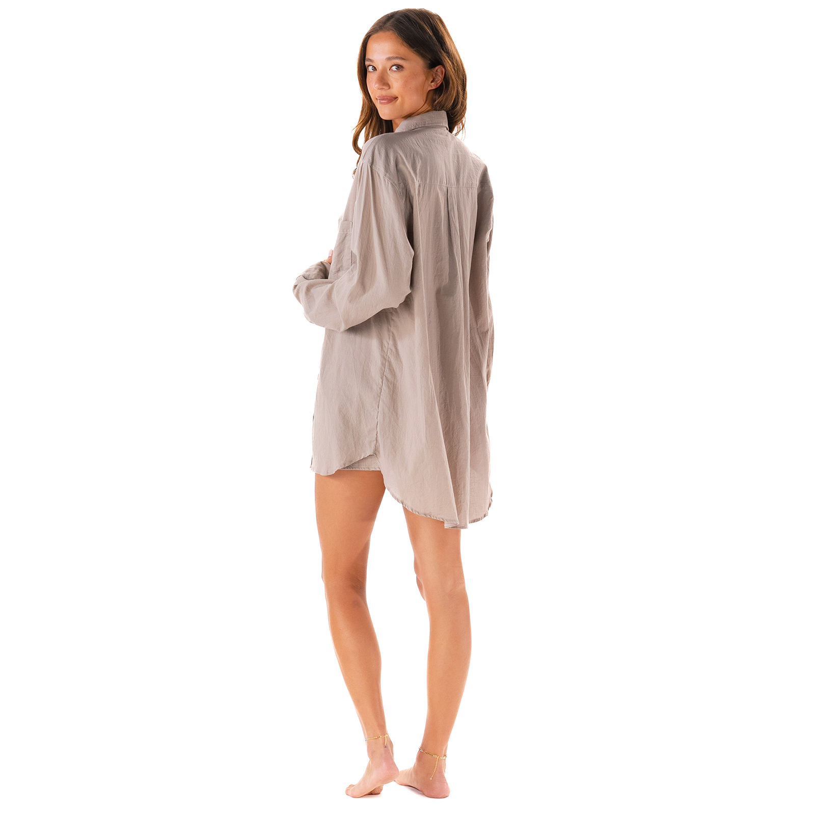 Lotus and Luna - Vente Chemise à col boutonné – femme - Bouton Stone Boyfriend6