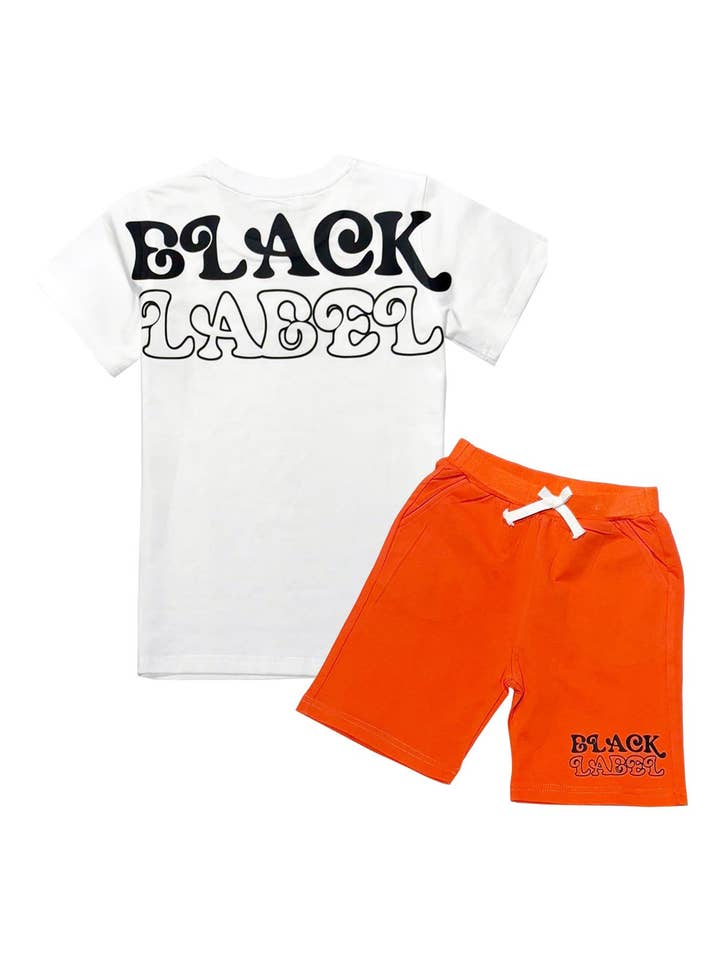 Kids Black Label Groovy T-Shirt and Cotton Shorts Set for wholesale by Black Label x Raw