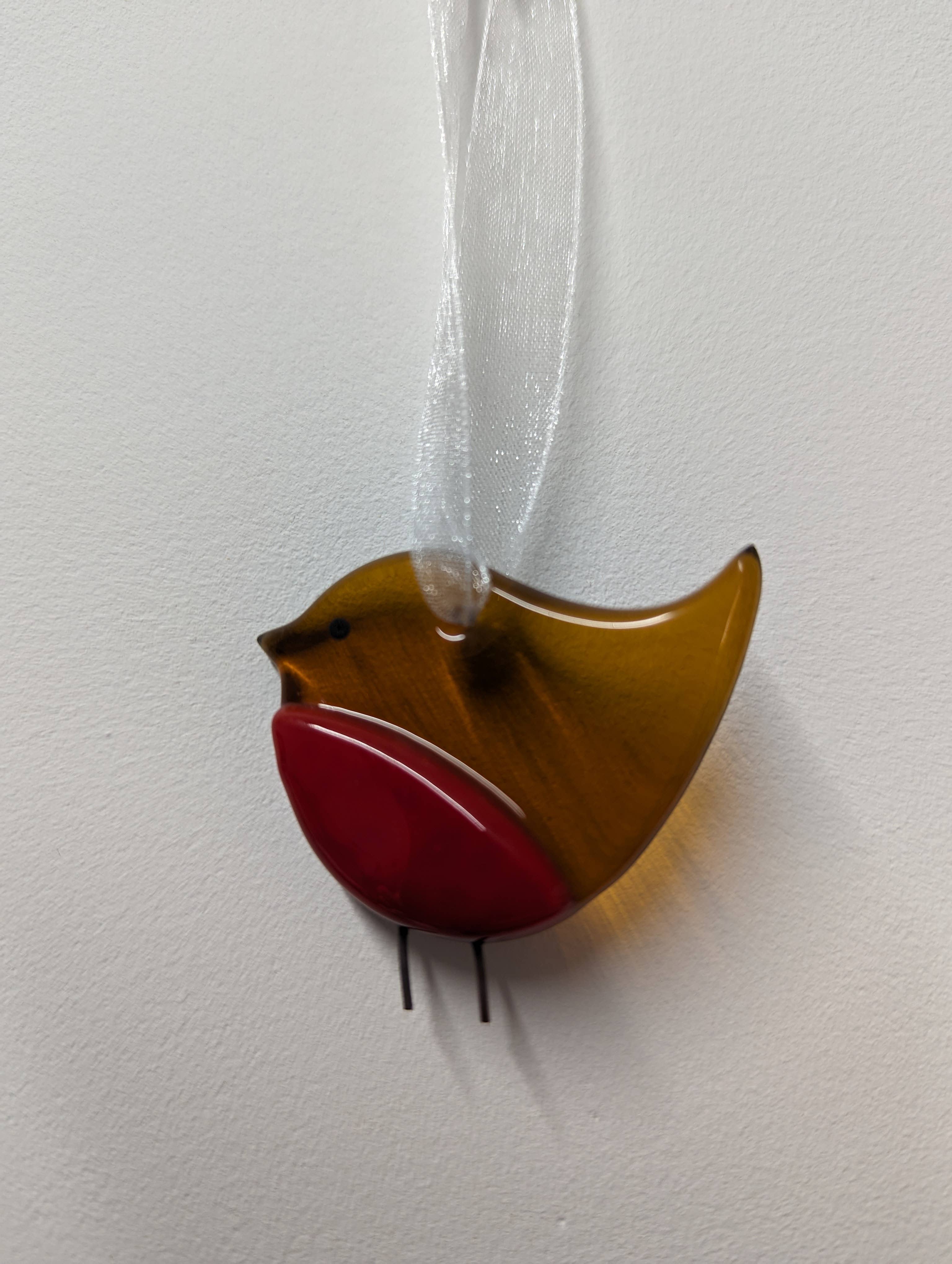 Pam Peters Designs – Großhandel Verzierung – Rotkehlchen-Dekorationen aus geschmolzenem Glas, handgefertigt, in 2 Größen erhältlich5