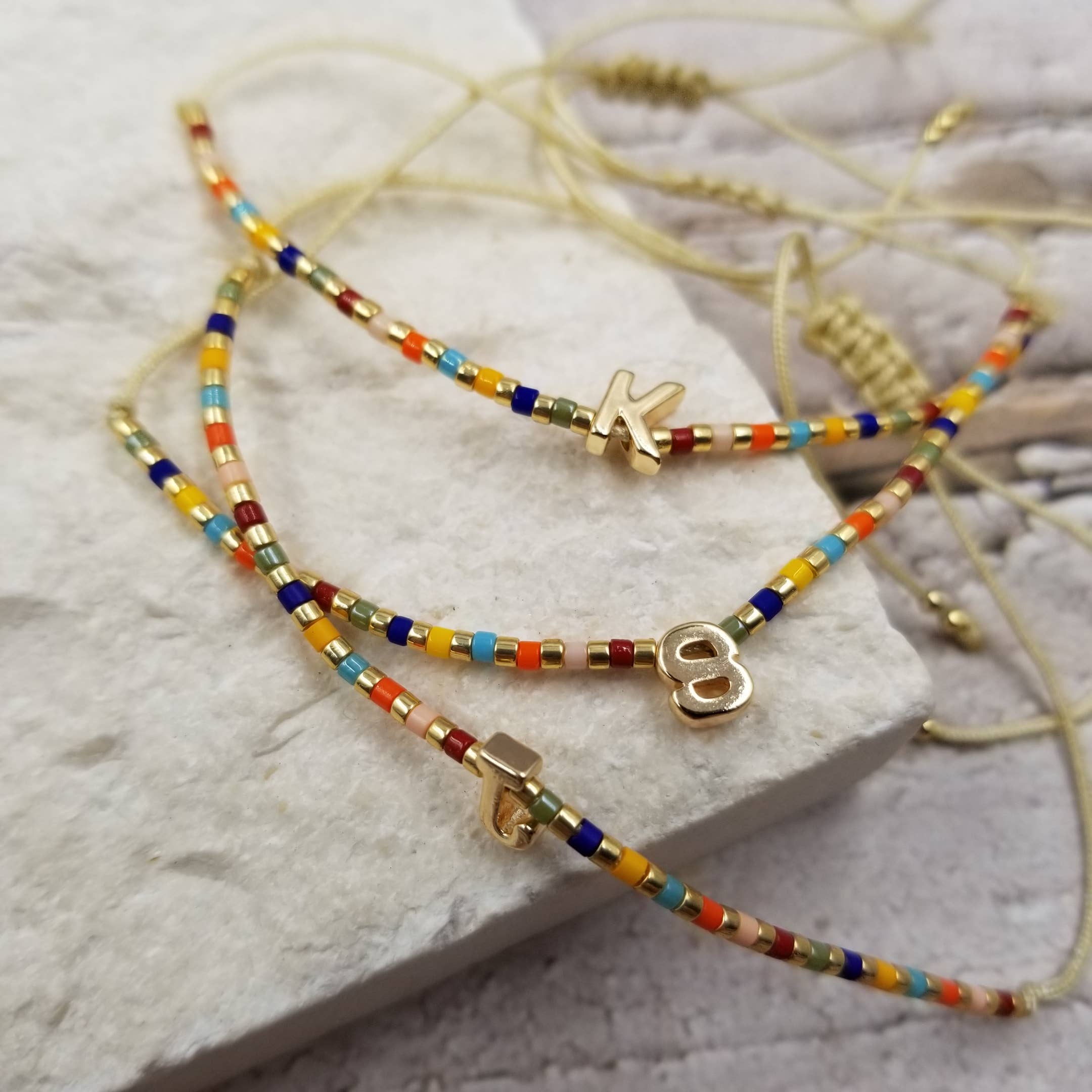 Treasure Wholesale - Wholesale Beaded Bracelet - Initial Boho Seed Beads Miyuki Friendship Bracelet1