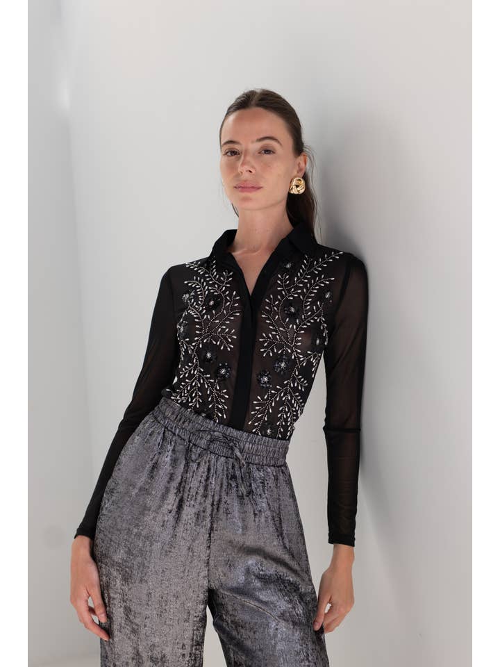 Black EULALIE Pants S014 for wholesale on Faire4