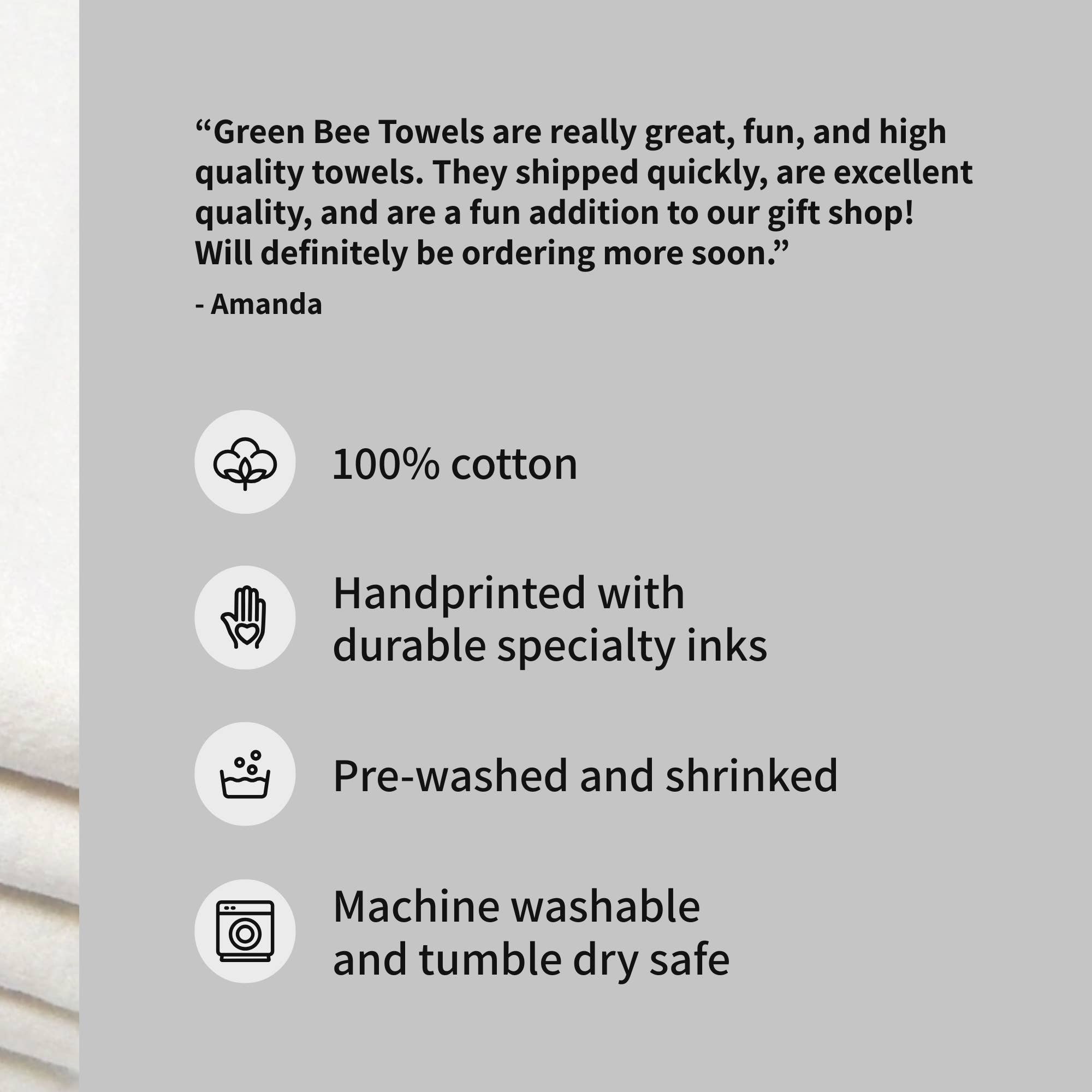 Green Bee Tea Towels - Wholesale Tea Towel - Skeleton Dish Towel | Tea Towels | Flour Sack Dish Towels1