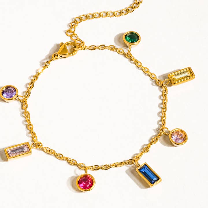 Sydney 18K Gold Non-Tarnish Multi CZ Tassel Bracelet and other Purchase Wholesale gold tassels. Free Returns & Net 60 Terms on Faire trending on Faire.