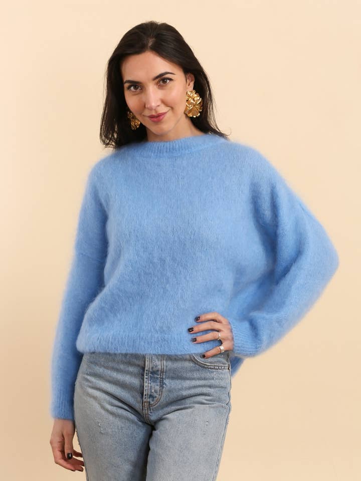 NAÏS PARIS - Vente Pull en maille – femme - PULL COL ROND EN 74% KID MOHAIR
