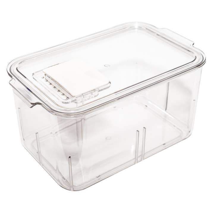 Lexi Home - Wholesale Food Storage Container - Acrylic Fridge Produce Organizer with Vented Lids