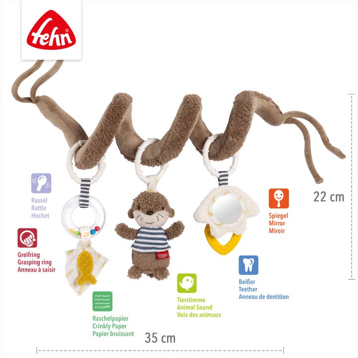 Fehn - Wholesale Hangende rammelaar - Baby - Activiteitenspiraal Otter - stoffen spiraal met speelelementen3