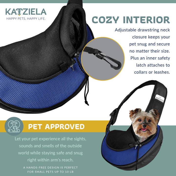 Katziela - Wholesale Pet carrier – Cat/dog - Pet Carrier Expandable Sling For Small Dogs And Cats Blue4