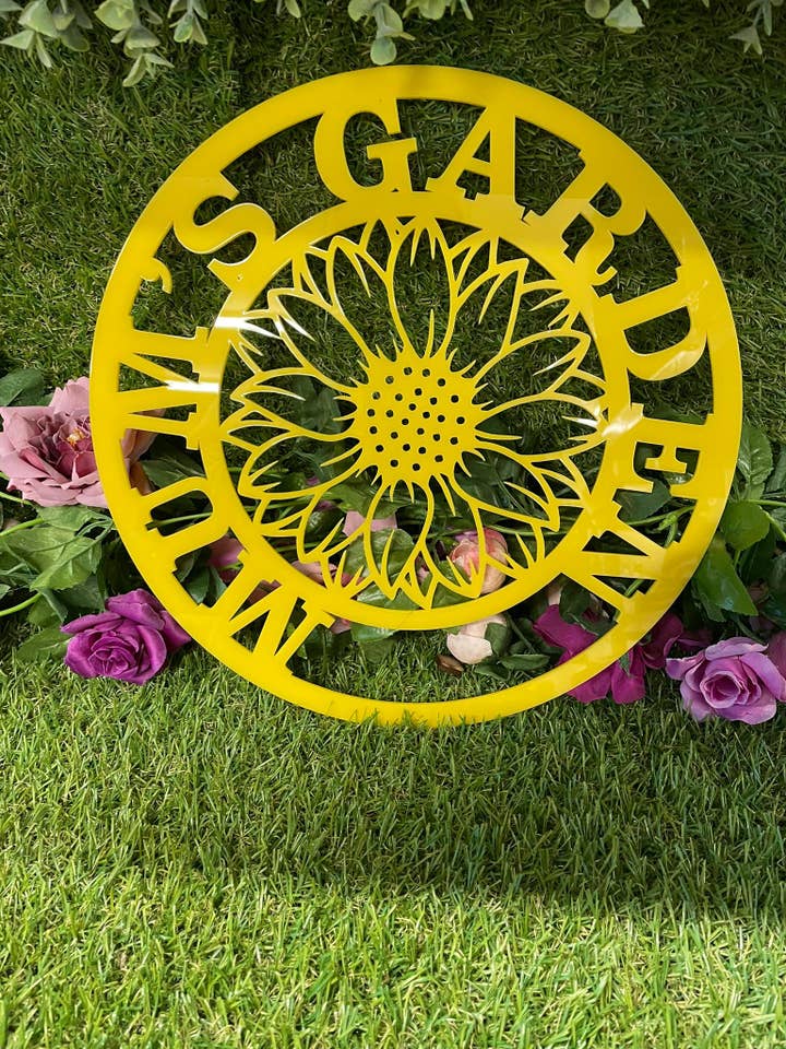 Plaque ronde Tournesol pour la vente par manchester laser cuts