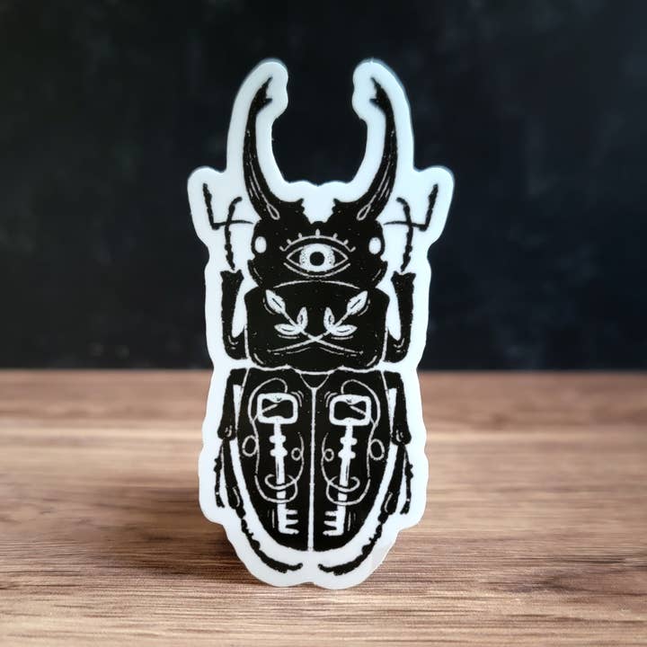 Pegatina: pegatina de vinilo negro/transparente escarabajo para venta al por mayor de Holly L'Oiseau