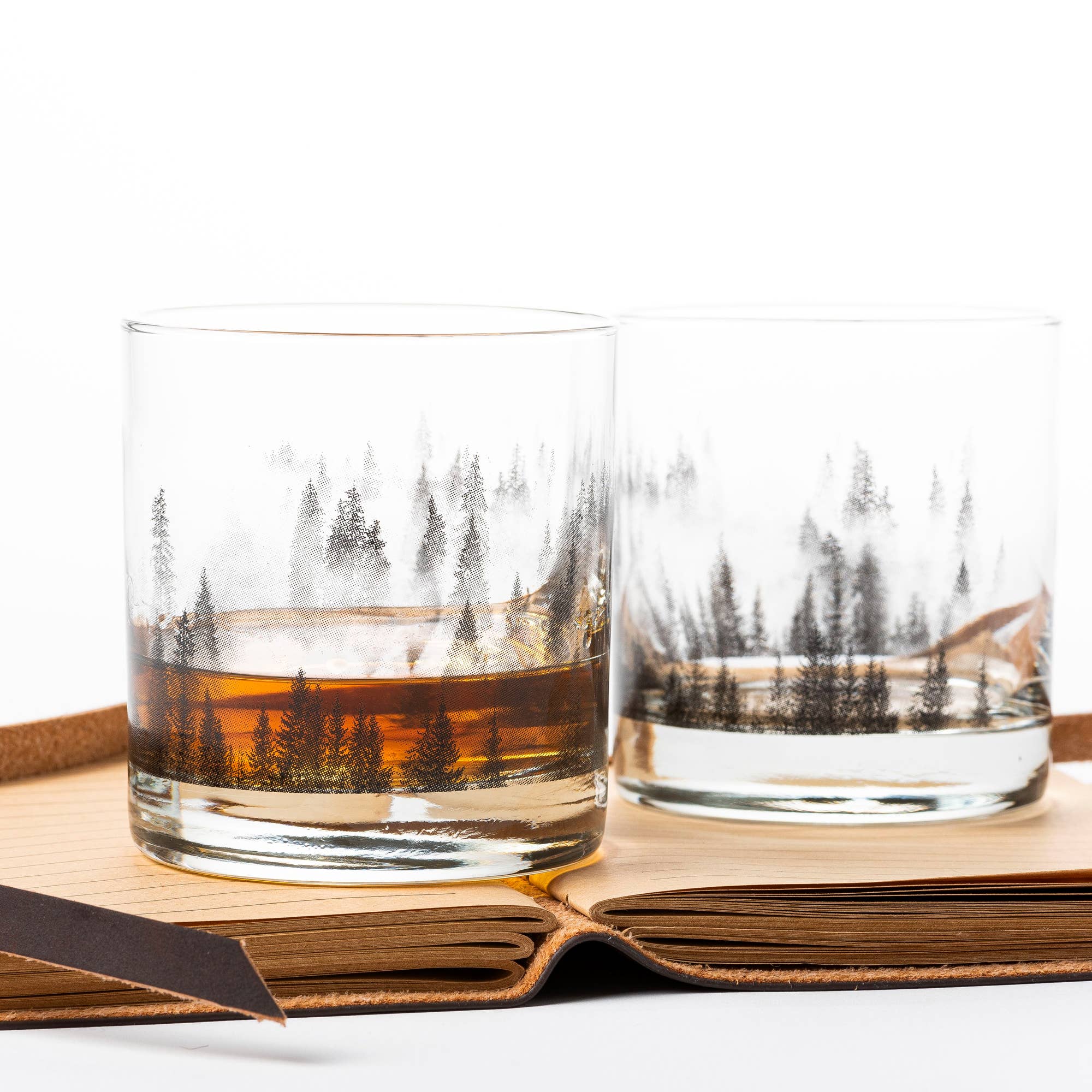 Black Lantern – wholesale Cocktail/liquor glass – Forest and Clouds Whiskey Glasses1