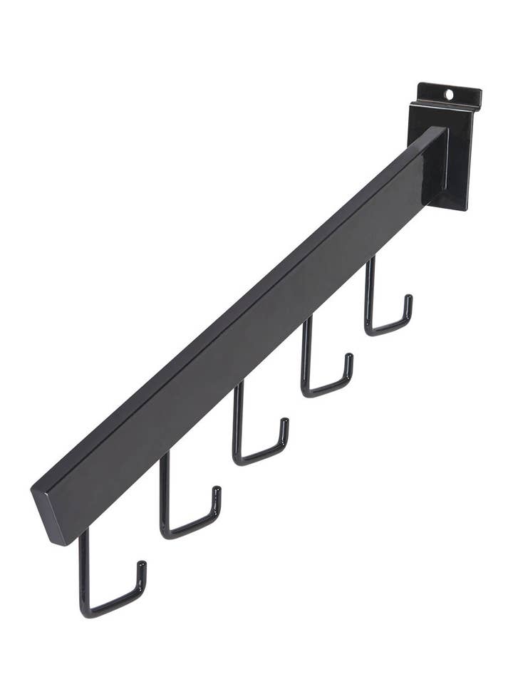Black 5-J-Hook Dimensional Waterfall For Slatwall for wholesale by Store Supply Warehouse