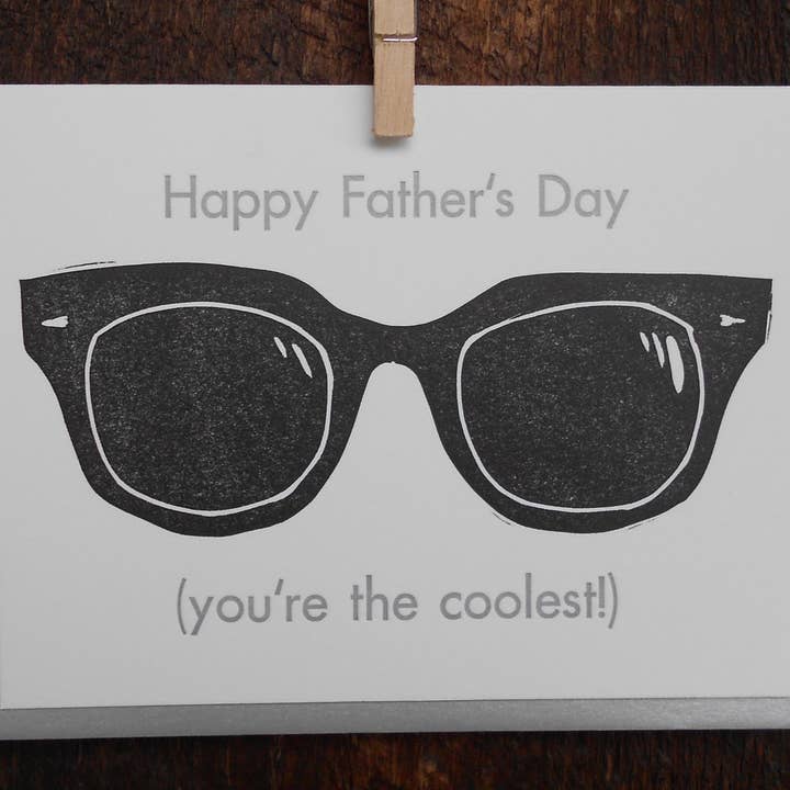 Carte de presse à lettres Coolest Dad pour la vente par May Day Studio