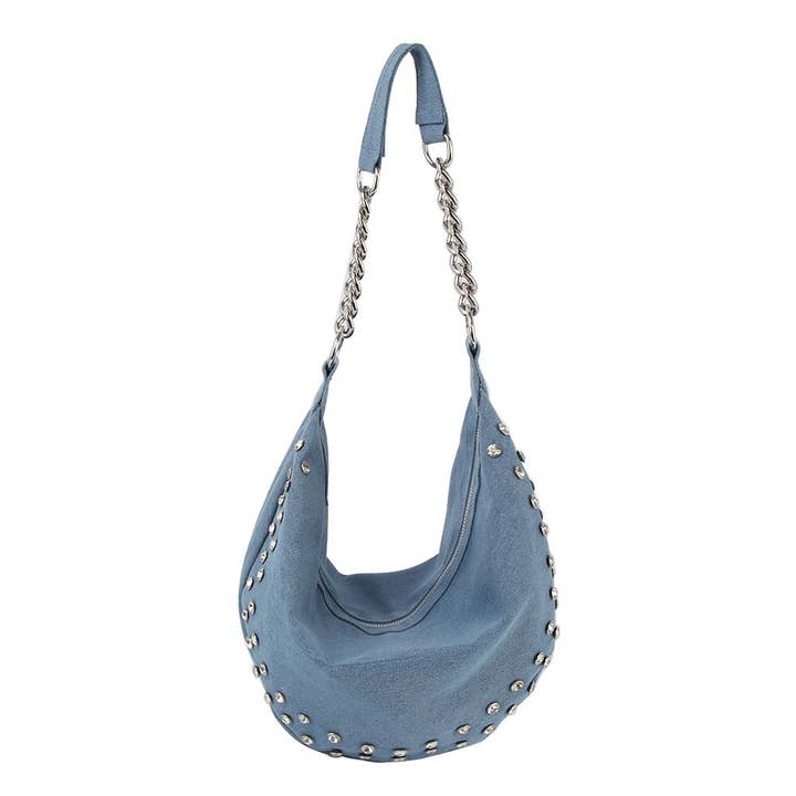 Handbag Factory Corp - Wholesale Shoulder Bag - Women's - Rhinestone studded chain hobo bag