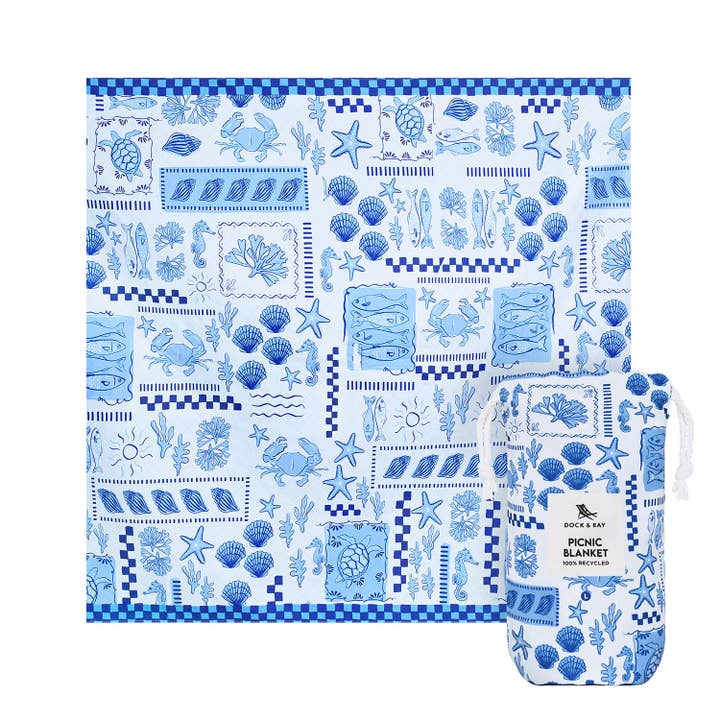 Dock & Bay Picnic Blanket - Grecian Shores for wholesale by Dock & Bay USA