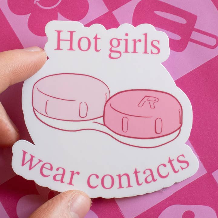 Hot Girls Wear Contacts Vinyl Sticker for wholesale by Doctor Scribble