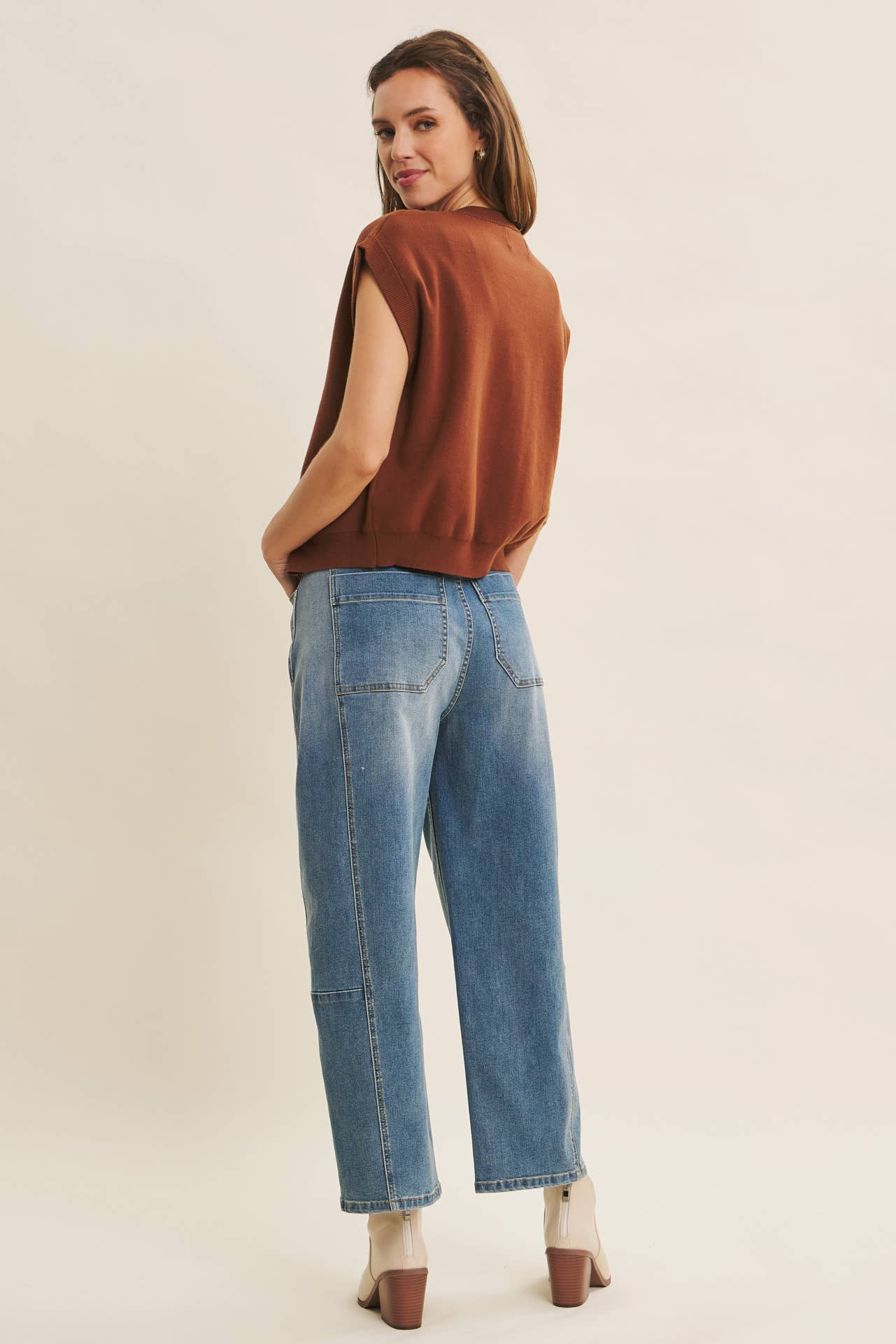 DENIM LAVÉ JEANS VINTAGE LAVÉS EXTENSIBLES ET SURDIMENSIONNÉS SANS EFFORT en vente sur Faire16