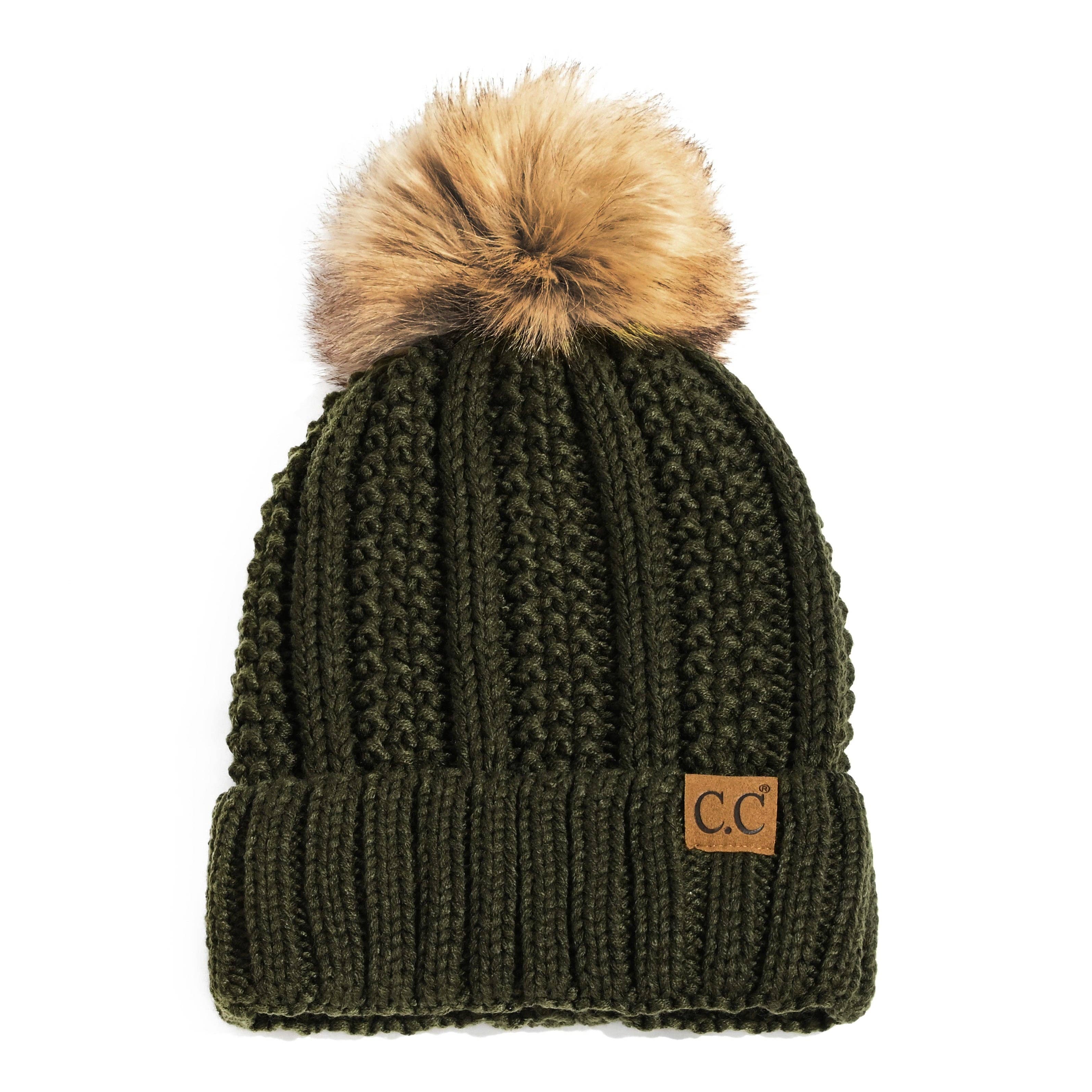Truly Contagious – Großhandel Beanie – Damen – CC Mütze mit auffälligem Kunstpelz-Bommel (YJ-820)14