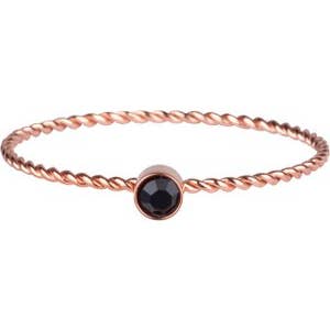 R950 Shine Bright Twisted Rose Gold Black Crystal for wholesale by Charmin's Ringen