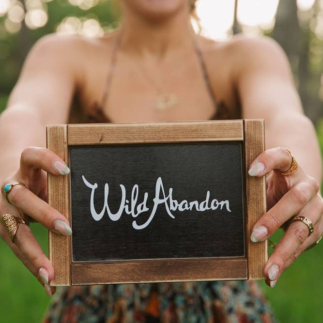 display - small Wild Abandon sign for wholesale by Wild Abandon Jewelry