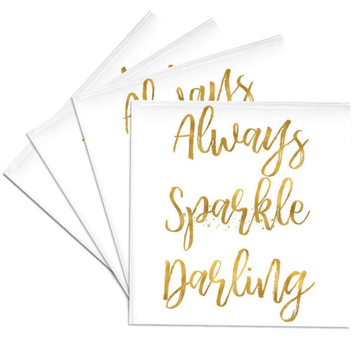 3dRose - Wholesale Coasters - 3dRose, Image of Gold Always Sparkle Darling Quote, Coaster