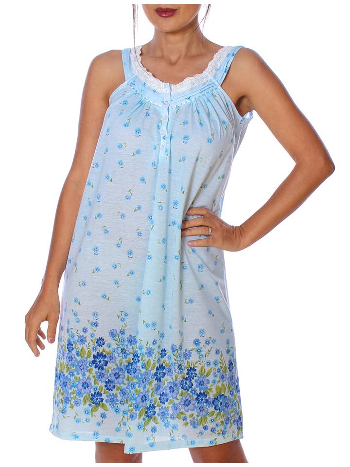 Mouwloze geborduurde nachthemd met bloemen voor dames voor wholesale door YafeMarte