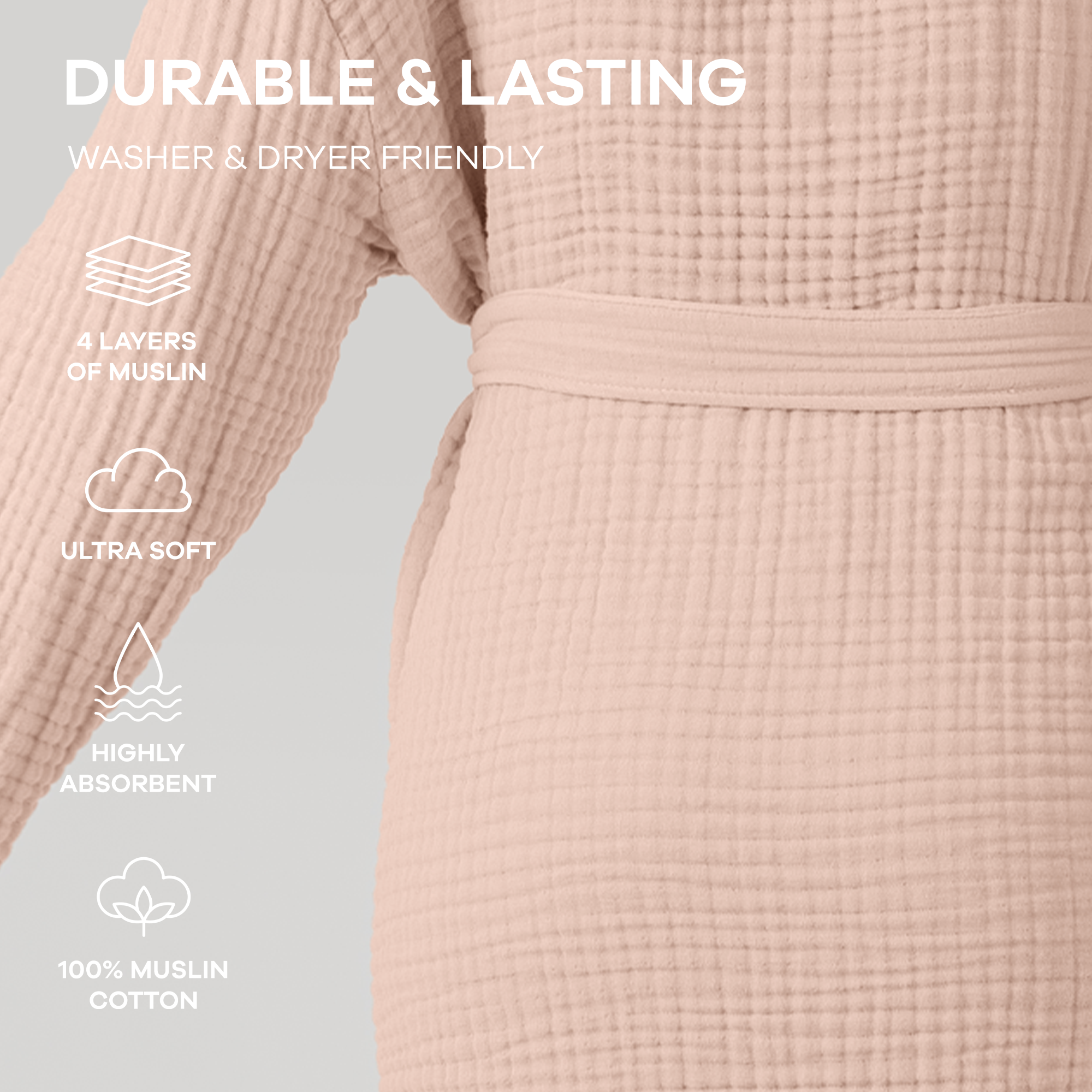 Comfy Cubs - Vente Peignoir – unisexe - Peignoir de bain en mousseline pour adulte - Peignoir doux 100 % coton par Comfy Cubs5