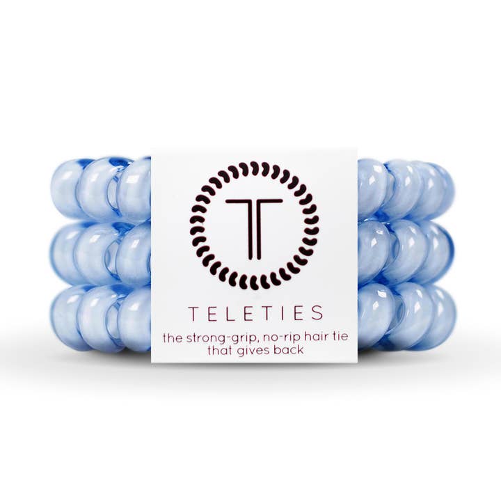 Spiral Hair Coils | Large | Washed Denim Hair Ties for wholesale by TELETIES