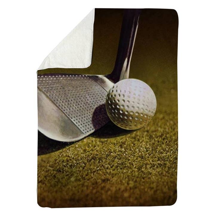 Primo piano del golf | Coperta in pile Sherpa 60 «x 80" per la vendita all'ingrosso da parte di BEGIN HOME DECOR