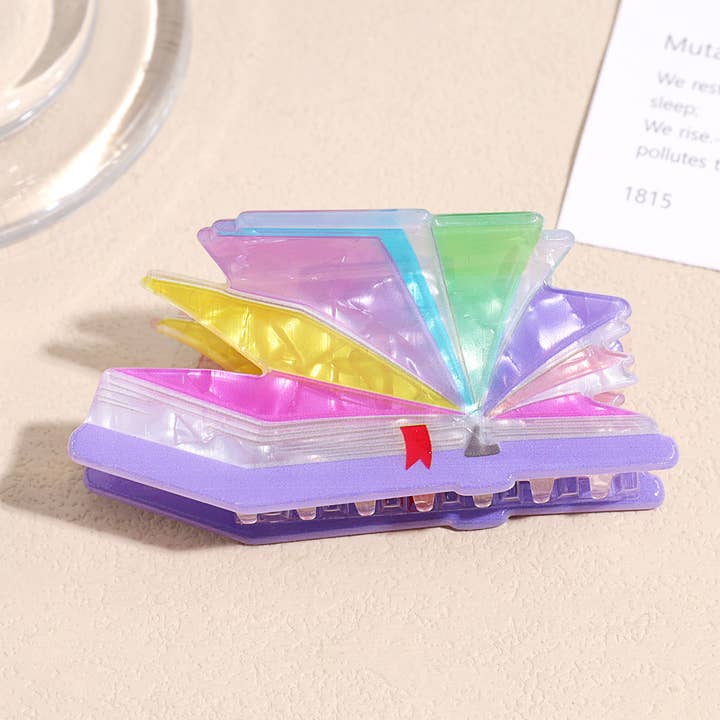 SoapElenGlen - Wholesale Hair clip – Women’s - Creative Colorful 3D Book Shape Hair Claw Clip
