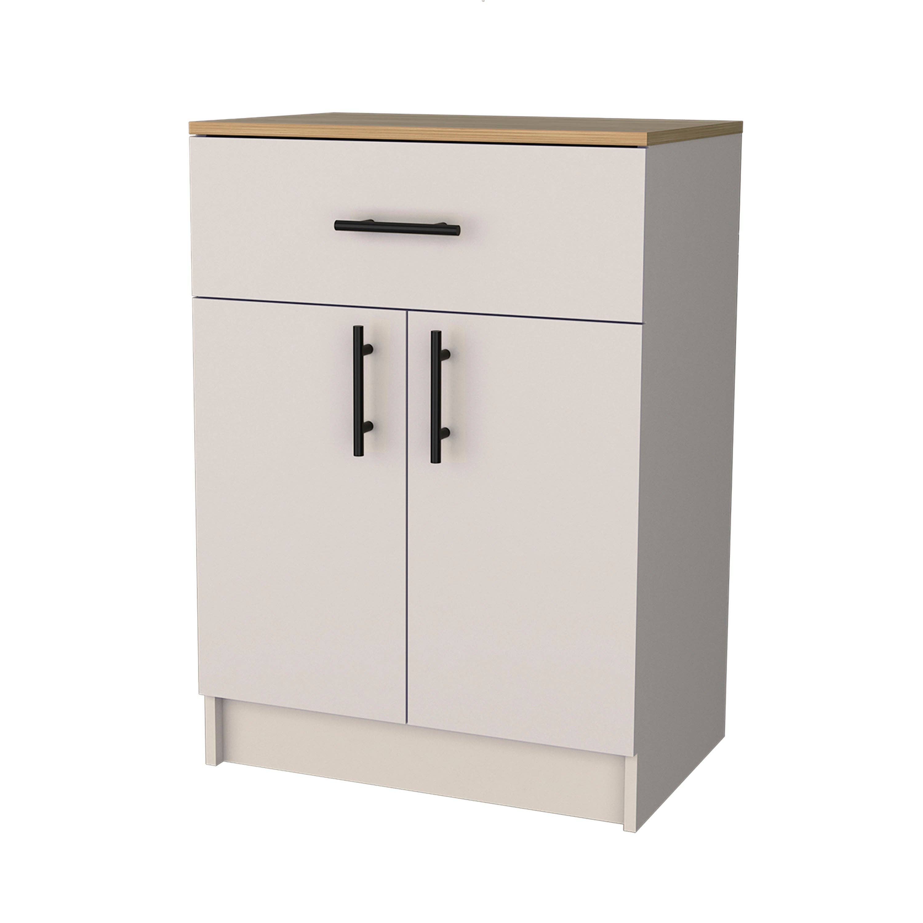 beige white Mayorca melamine cupboard with 2 doors, 2 shelves for wholesale on Faire1