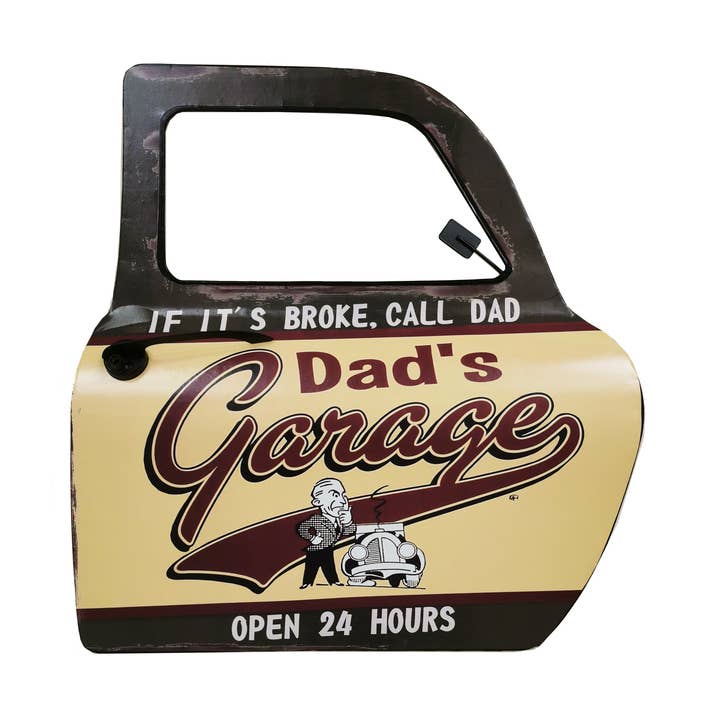 "Dad's Garage" Car Door Sign for wholesale by Boxman