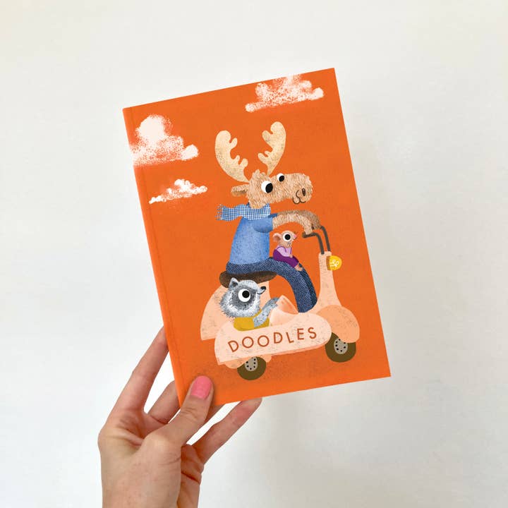 Caderno de Motocicleta A5 | Bloco de Notas com Páginas Lisas e Desenho de Alce por atacado de Emily Nash Illustration Greeting Cards