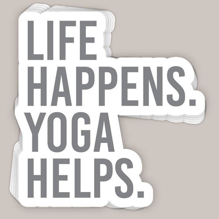 Ivy + Cloth - Wholesale Sticker - Life Happens Yoga Helps Decal0